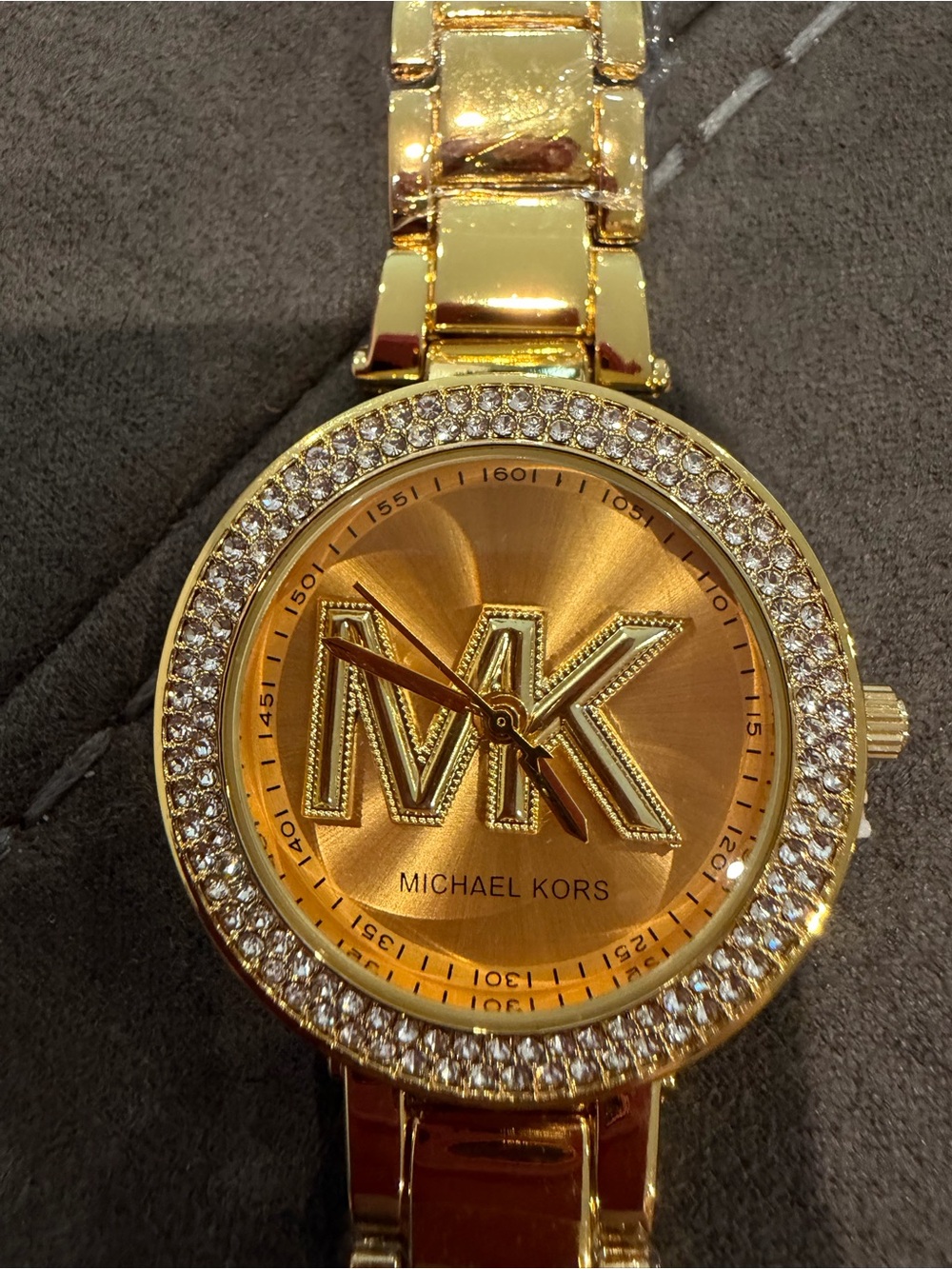 Michael Kors Gold Crystal-Accent MK Logo Women's Watch